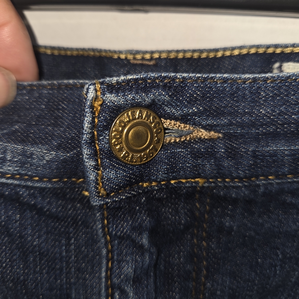 Y2K VTG Ralph Lauren Polo Jeans Co. Dark Blue Denim Skirt, Size 10 - Picture 5 of 7